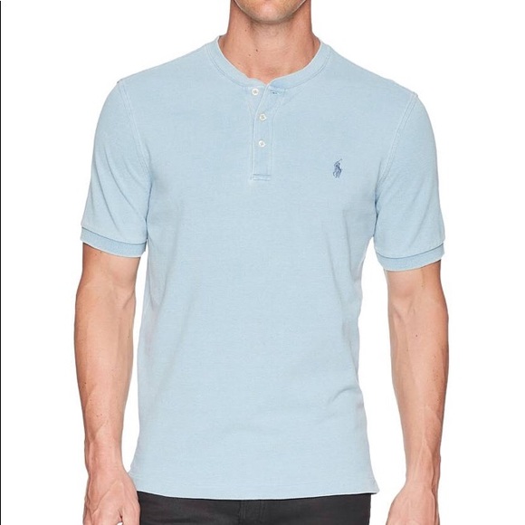 polo featherweight mesh henley